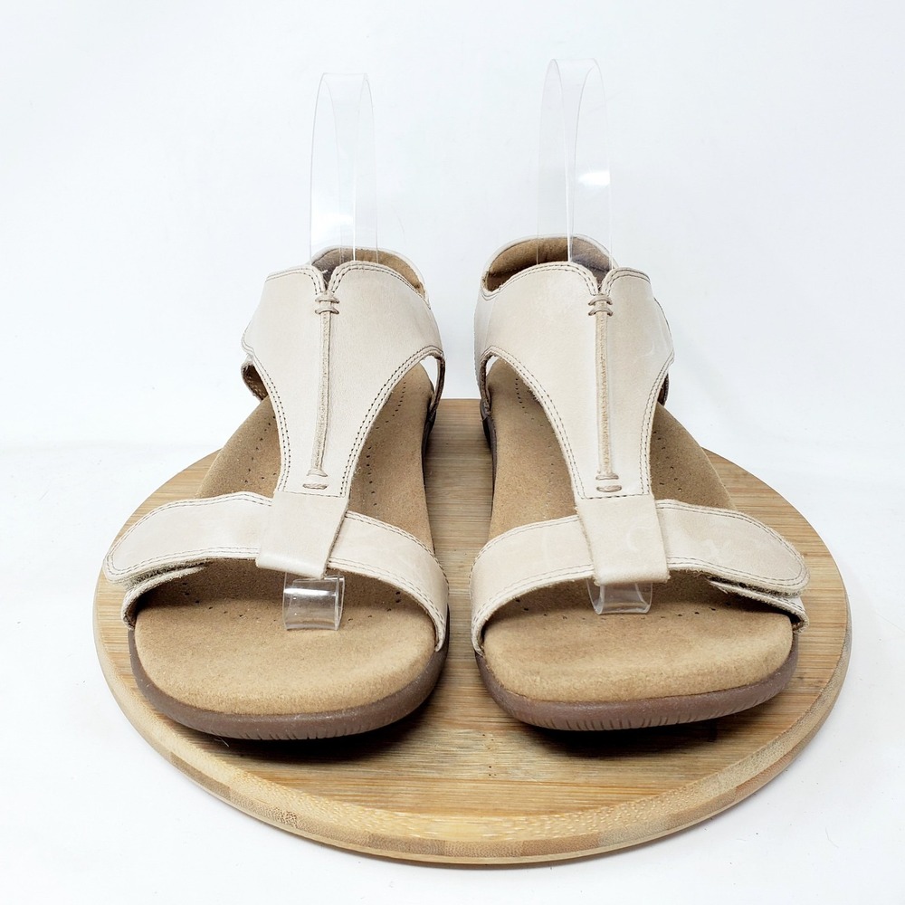 Taos The Show Sandals Womens 7 Leather Comfort Adjustable T Strap Shoes - Picture 3 of 13